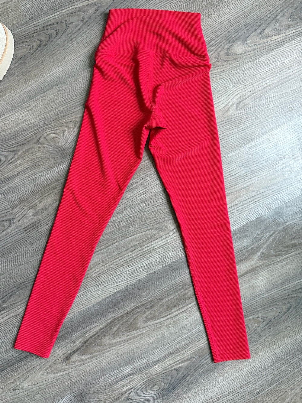 Beach Riot High-Waist Red Ribbed Leggings